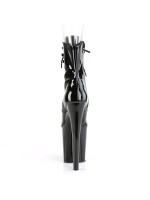 Xtreme 8 Inch Black Patent Platform Peep Toe Boots