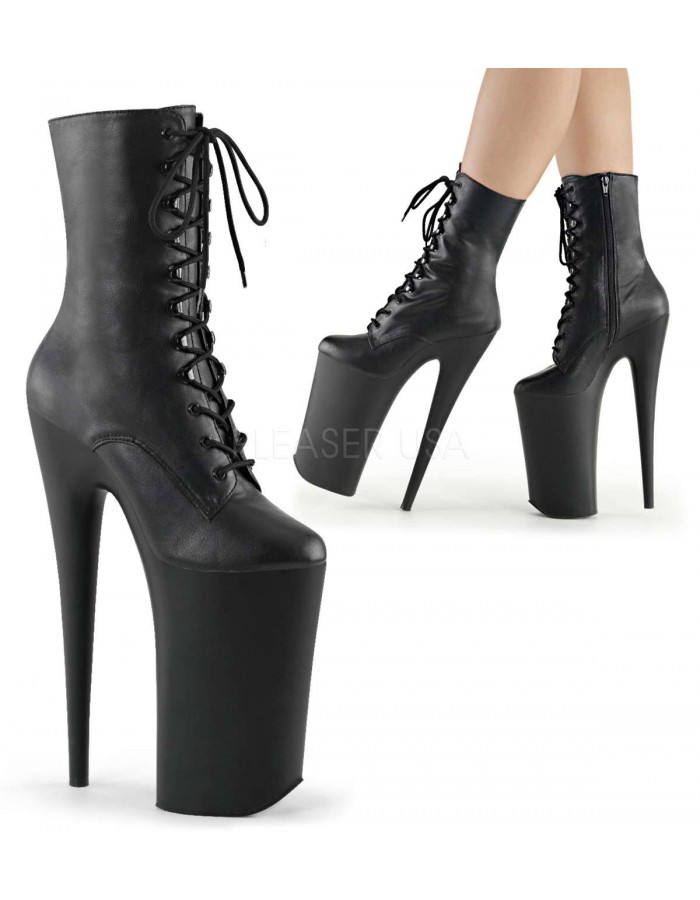 Beyond 10 Inch Heel Black Lace Up Ankle 