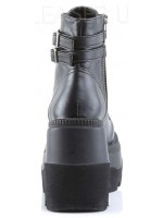 Shaker 52 Lace Up Front Stacked Wedge Ankle Boots