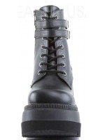 Shaker 52 Lace Up Front Stacked Wedge Ankle Boots