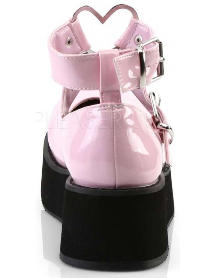 pink platform mary janes