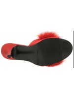 Amour Red Maribou Trimmed Slipper