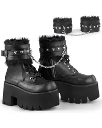 Ashes Black Hobble Boots with Removable Ankle Cuffs