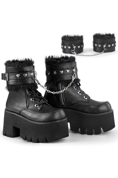 Ashes Black Hobble Boots with Removable Ankle Cuffs