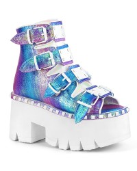 Ashes Womens Purple Iridescent Platform Sandal