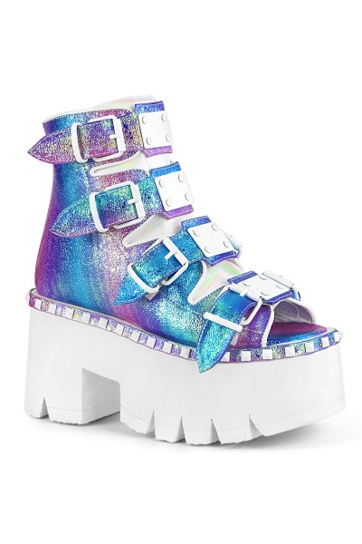 Ashes Womens Purple Iridescent Platform Sandal