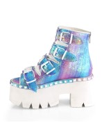 Ashes Womens Purple Iridescent Platform Sandal