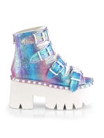 Ashes Womens Purple Iridescent Platform Sandal