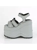 Bat Buckle Wave Platform Grey Platform Sandal