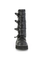 Emily Black Bat Buckled Boots for Women