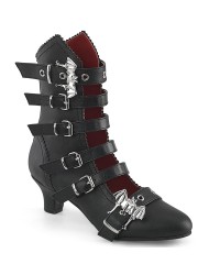 Flora Gothic Bat Buckled Ankle Boots for Women