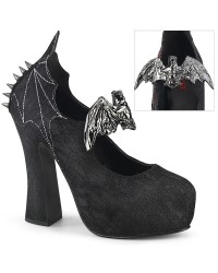 Demon Bat Black Lace Mary Jane Pumps