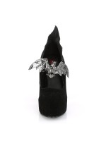 Demon Bat Black Velvet Mary Jane Pumps