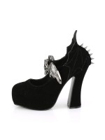 Demon Bat Black Velvet Mary Jane Pumps