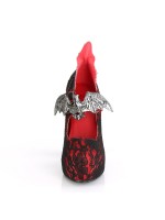 Demon Bat Red and Black Lace Mary Jane Pumps