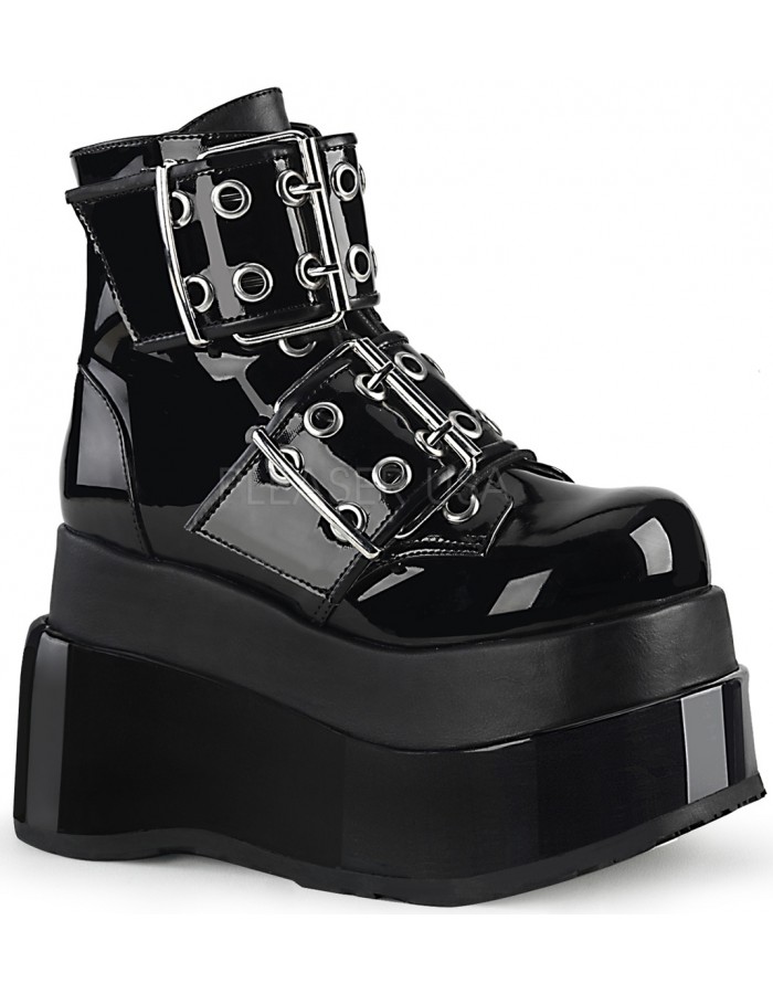 black platform ankle boots