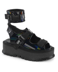 Slacker Black Platform Ankle Strap Sandals