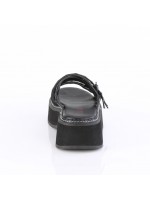 Emily Bat Buckled Hologram Strap Platform Slide