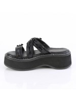 Emily Bat Buckled Hologram Strap Platform Slide