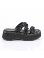 Emily Bat Buckled Hologram Strap Platform Slide