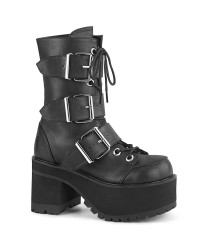 Ranger Buckled Black Combat Boots