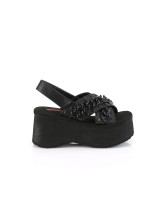 Chained Black Faux Leather Gothic Sandal