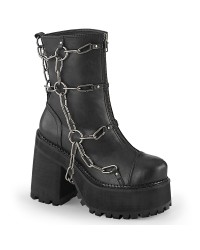 Assault Chained Block Heel Womens Combat Boots