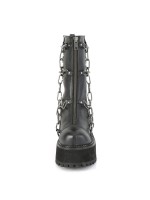 Assault Chained Block Heel Womens Combat Boots