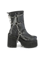 Assault Chained Block Heel Womens Combat Boots