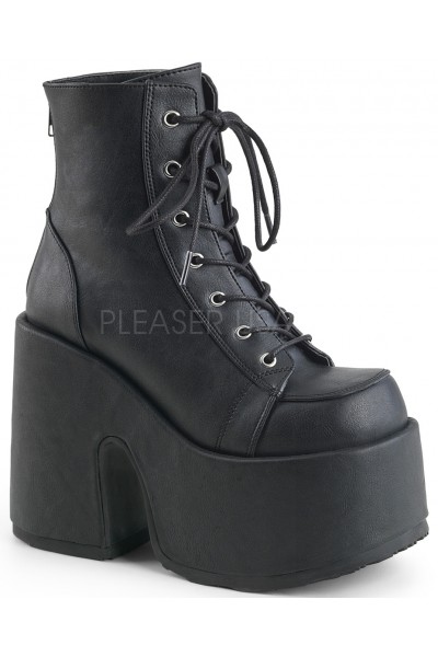 Black Matte Chunky Platform Ankle Boots