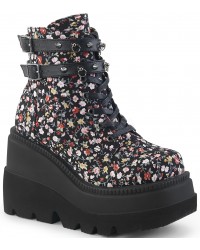 Shaker 52 Floral Print Womens Wedge Ankle Boots