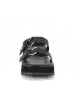 Flip Heart Charm Black Platform Sandal