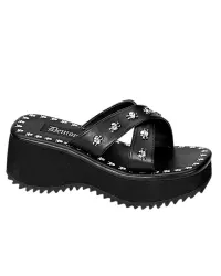 Flip Skull Studded Platform Gothic Sandal