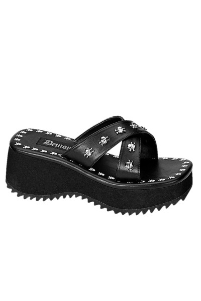 Flip Skull Studded Platform Gothic Sandal