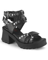 Bratty Heart Ring Black Gothic Sandals