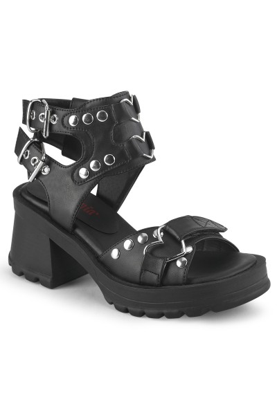 Bratty Heart Ring Black Gothic Sandals