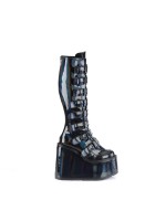 Swing Buckled Black Hologram Womens Platform Boots