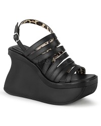 Pace Black Multi-Strap Platform Sandal