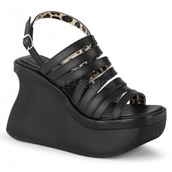 Pace Black Multi-Strap Platform Sandal