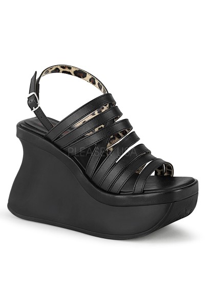 Pace Black Multi-Strap Platform Sandal