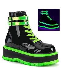 Slacker Neon Green and Black Womens Ankle Boots