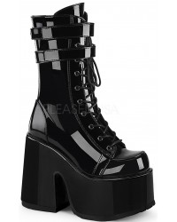 Black Patent Platform Chunky Heel Boots