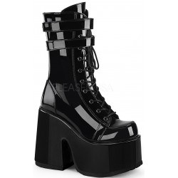 Black Patent Platform Chunky Heel Boots