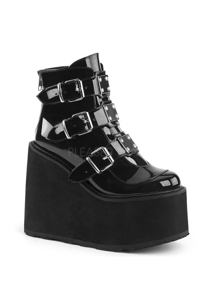 Black Patent Swing 105 Platform Ankle Boots