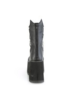 Kera Black Quilted Platform Ankle Boots