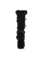 Black Faux Fur Camel-311 Platform Knee Boot