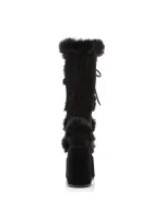 Black Faux Fur Camel-311 Platform Knee Boot