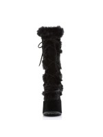 Black Faux Fur Camel-311 Platform Knee Boot