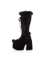 Black Faux Fur Camel-311 Platform Knee Boot