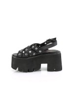 Ashes Chunky Heel Black Slingback Sandal